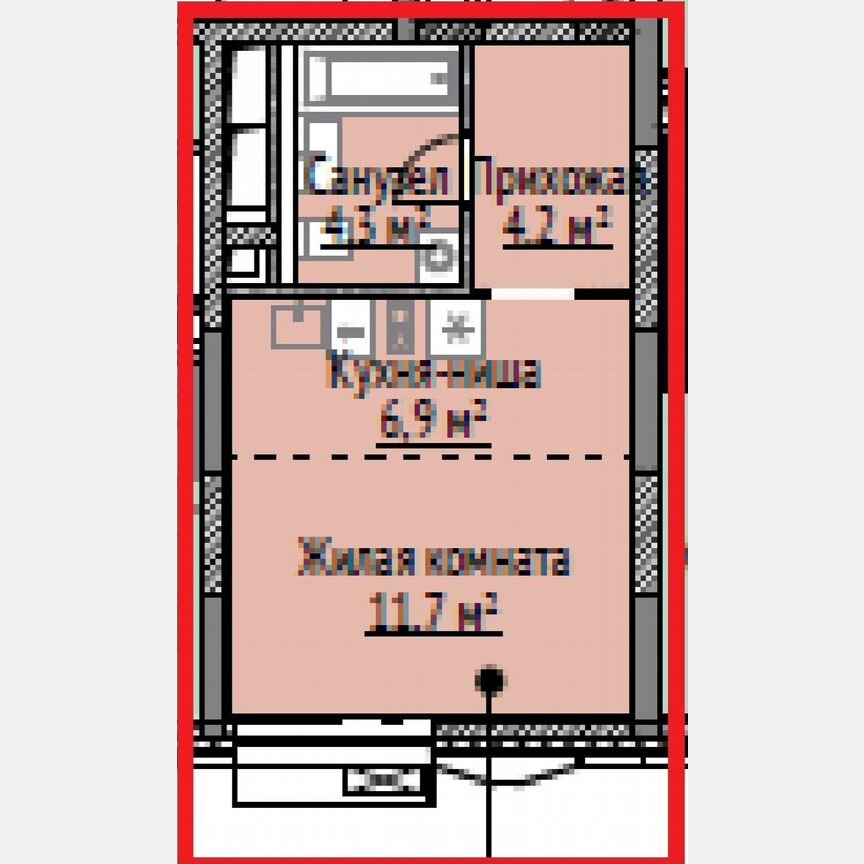 Квартира-студия, 27,1 м², 10/26 эт.