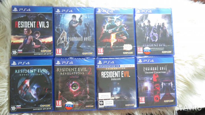 8 лицензионных дисков Resident Evil PS4