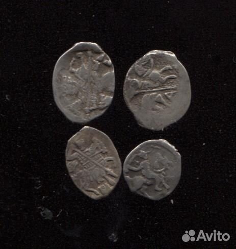 Чешуя допетровские монеты серебро лот 4 штуки
