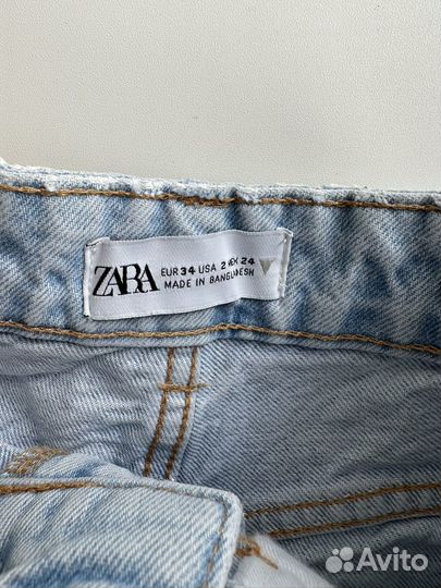 Джинсовые шорты женские zara mom 34