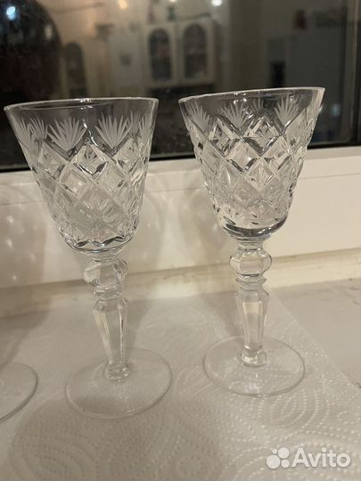 Хрустальные фужеры рюмки бокалы набор