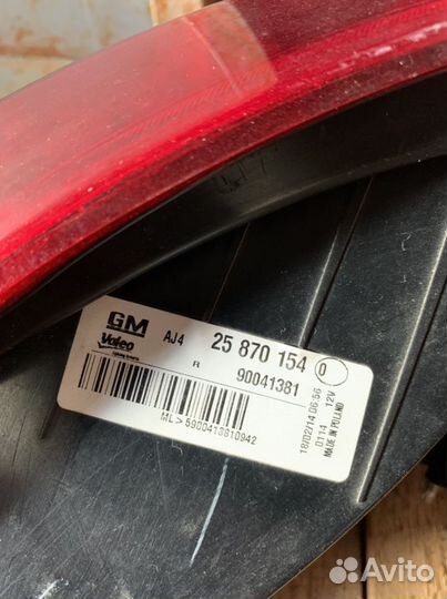 Задний правый фонарь opel astra j рестайлинг