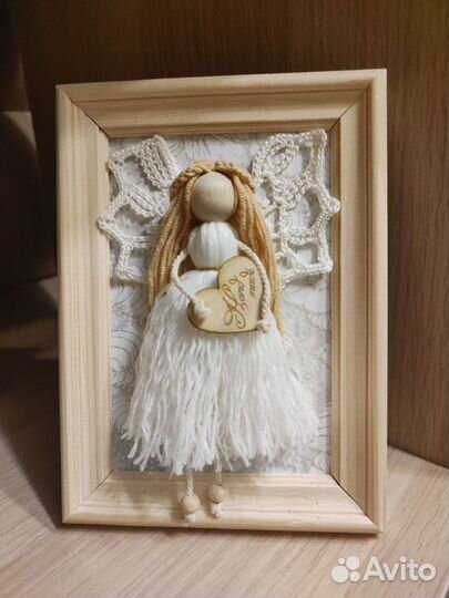 Декоративное панно. Куколки в рамке. Ангел. Фея