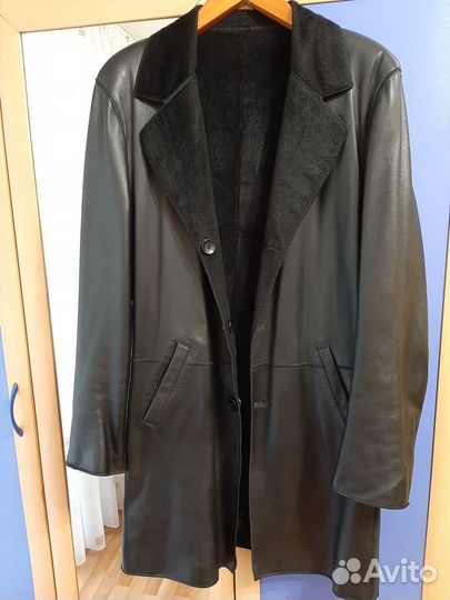 Пальто мужское кожаное демисезонное