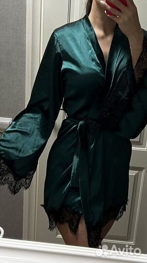 Халат женский шелковый