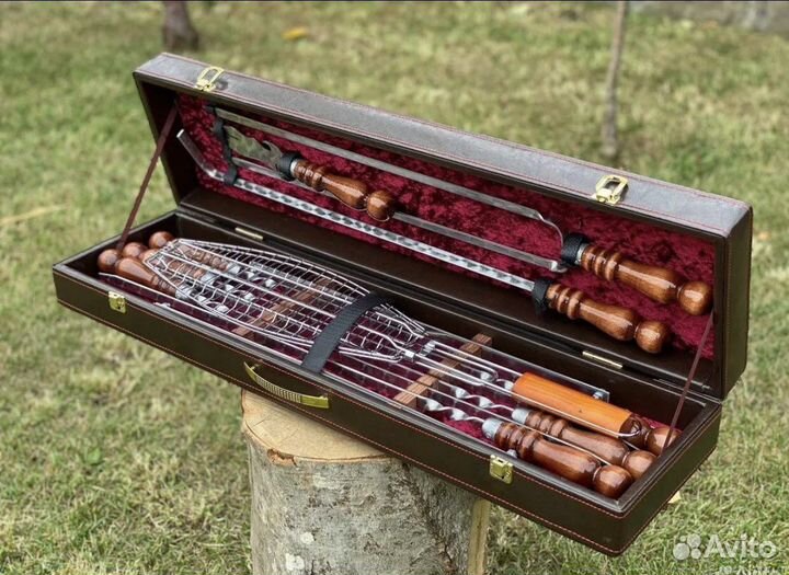 Набop шампуров в кейсe