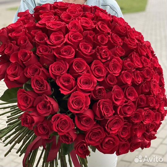 Розы красные на любой бюджет 60,50,40см. Эквадор