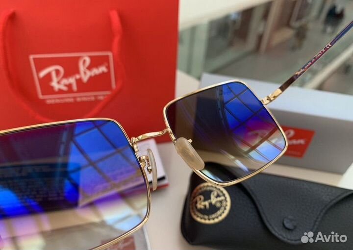 Очки ray ban square коричневые