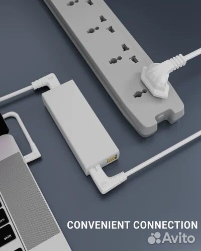 Шнур питания угловой 2*0.75 мм², 3.0 метра, белый