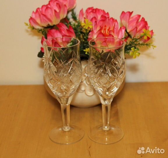 Бокалы хрустальные, свадебные