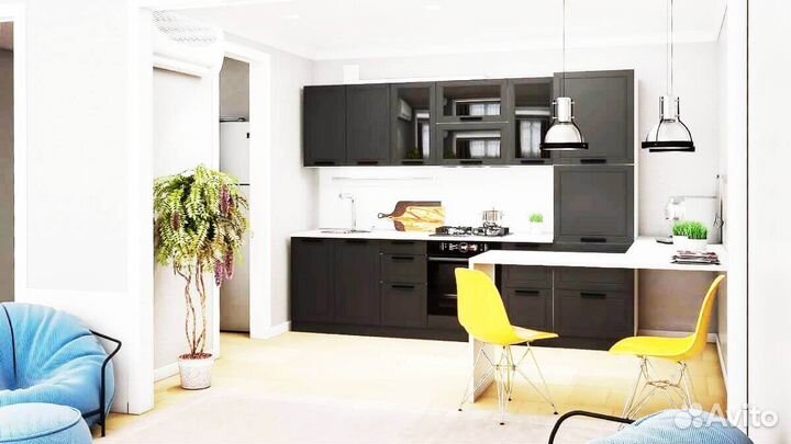 Кухня Монс - Кухня с матовыми мдф фасадами