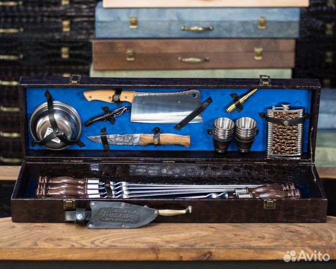 Набор шампуров в коробе подарочный