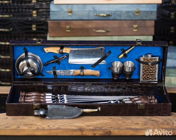 Набор шампуров в коробе подарочный