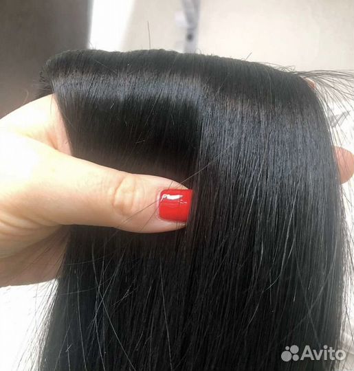 Волосы натуральные 40- 45 см 380 прядей готовы