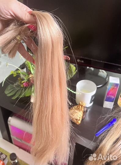 Волосы для наращивания 50 см блонд