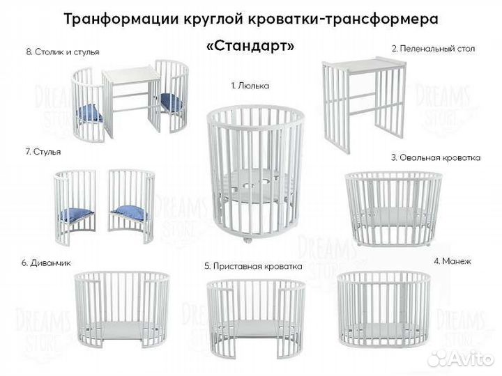 Кроватка трансформер 8в1