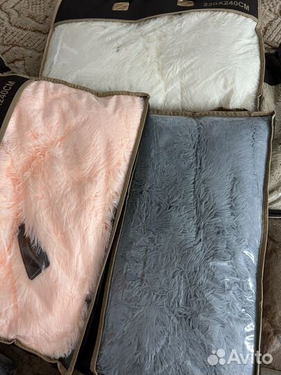 Пледы пушистые новые) 220*240 см