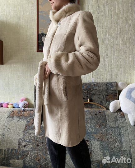 Шуба бобер с норковой отделкой