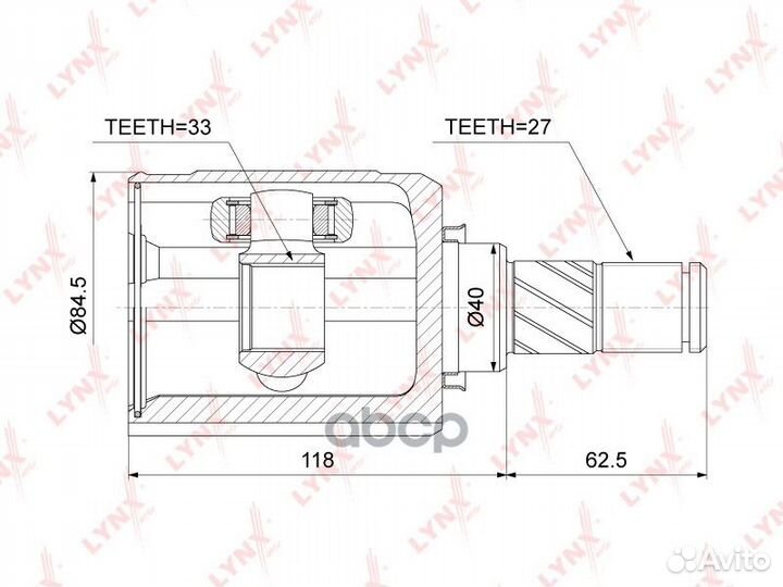 ШРУС внутренний перед лев CI3732 lynxauto