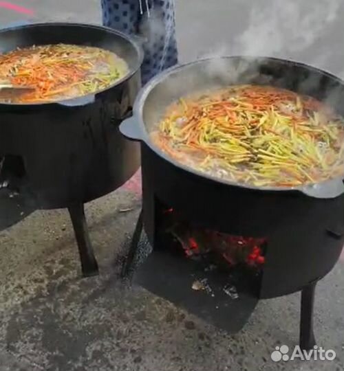 Аренда чугунного узбекского казана 100 л. с печкой