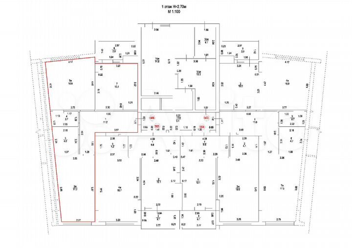 2-к. квартира, 70 м², 1/16 эт.