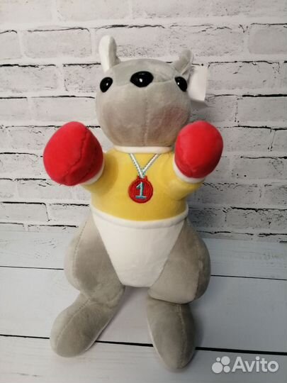 Мягкая игрушка, кенгуру в перчатках, 30см