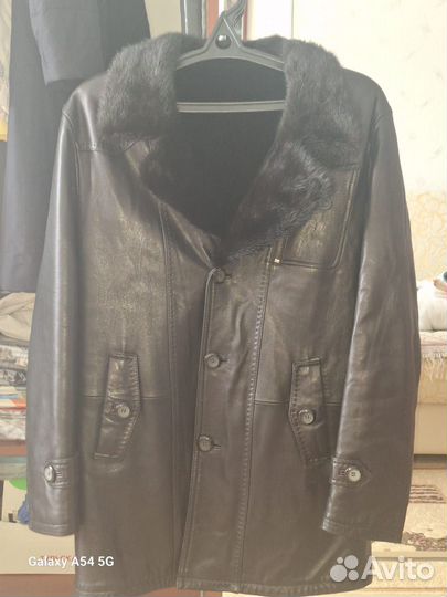 Кожаная куртка с натуральным мехом итальянская