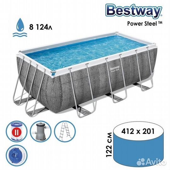 Каркасный бассейн 412х201х122 Ротанг