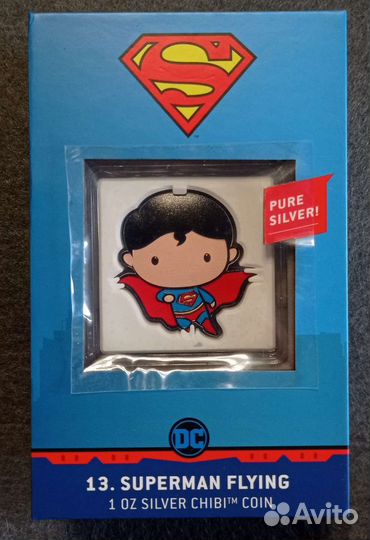 Монета Ниуэ 2021 Супермен Чиби Серебро