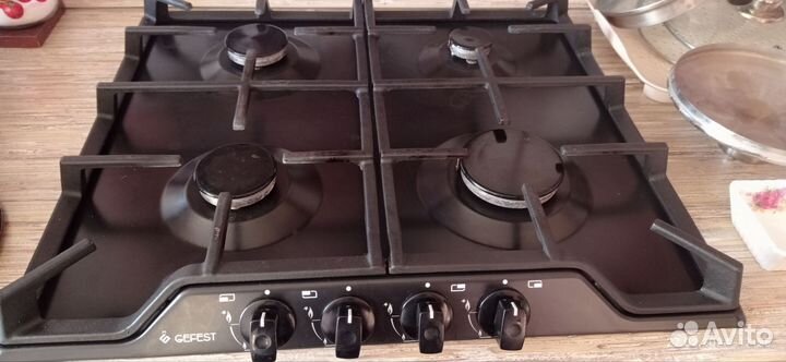 Газовая варочная панель 4 конфорки, духовой шкаф