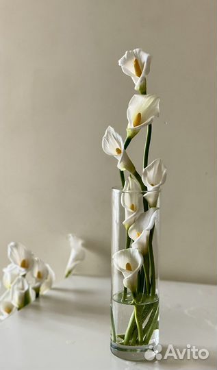 Цветы ручной работы каллы подарок холодный фарфор