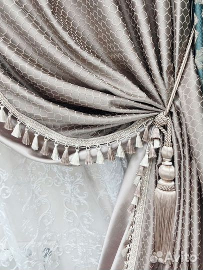 Шторы Нежный Кофе (французская сеточка)