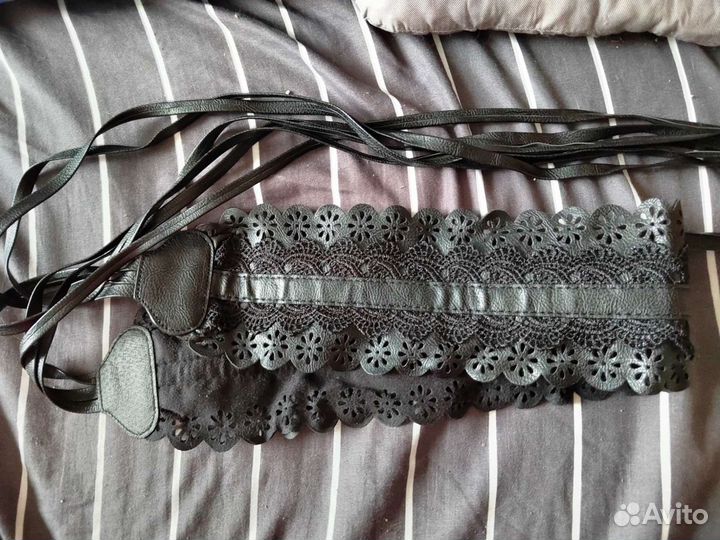 Ремень женский кожаный черный