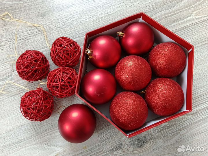 Елочные игрушки шары пластиковые