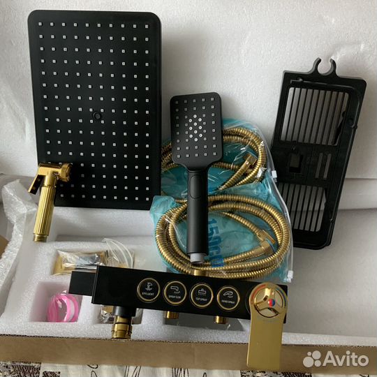 Душевая система с тропическим душем 4в1 термостат