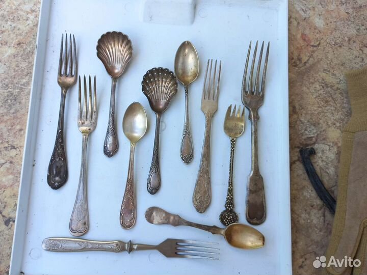 Столовые приборы 19-20 в. Мельхиор, серебро