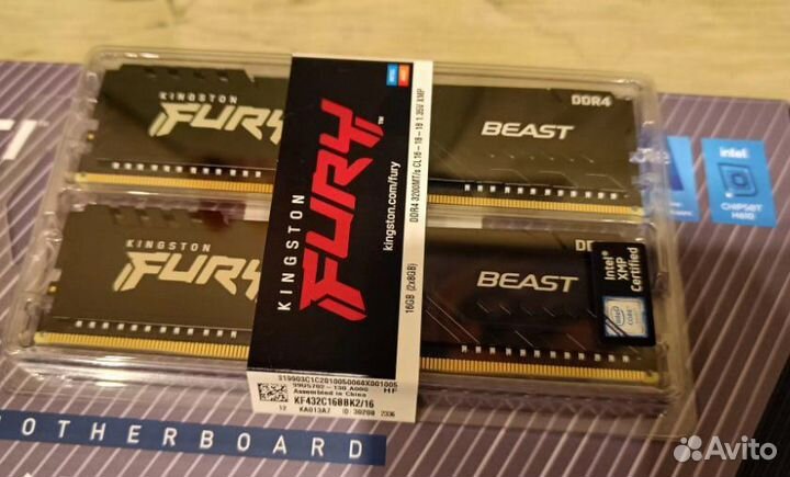 Оперативная память Kingston Fury Beast 2 по 8гб