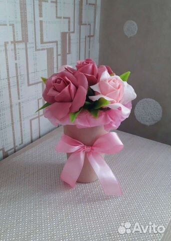 Букет комплимент из мыльных роз
