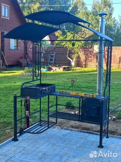 Мангал с печкой под казан