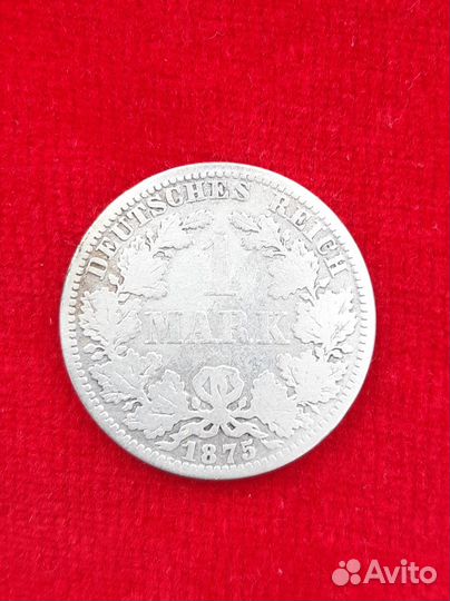 1 марка 1875г Серебро