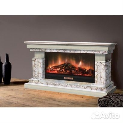 Электрокамин Glenrich Брайтон 86 беленый дуб