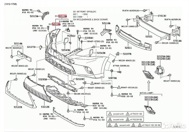 Бампер передний Lexus CT 200H 52119-76926
