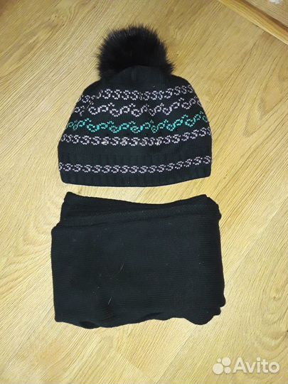 Комплект шапка и шарф женский