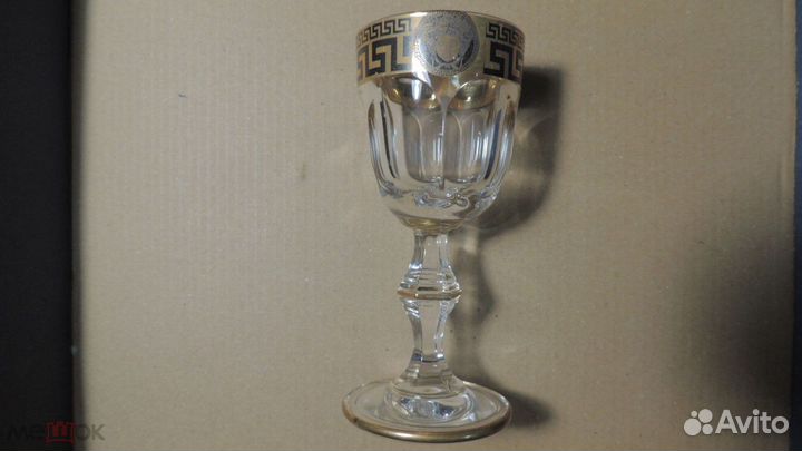 Рюмки Чехия Версаче 6 шт.Позолота Родная Коробка