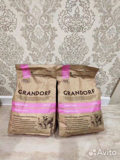 Grandorf Ягнёнок с индейкой Щенки 3 кг