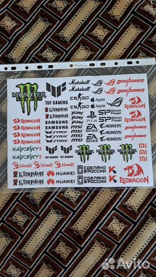 Наклейки прозраные на технику компьютер/ноутбук