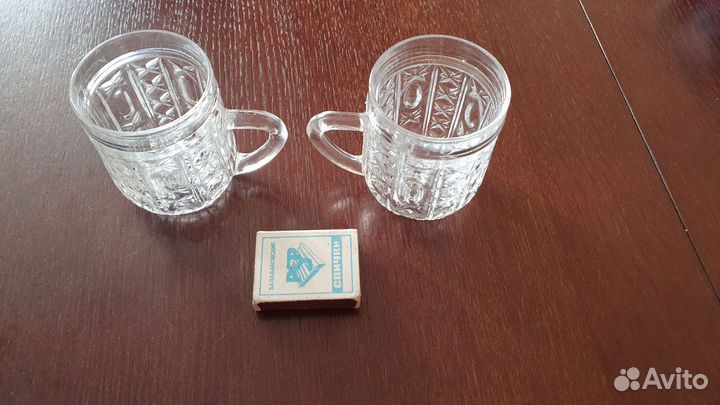 2 Кружки малые хрустальные