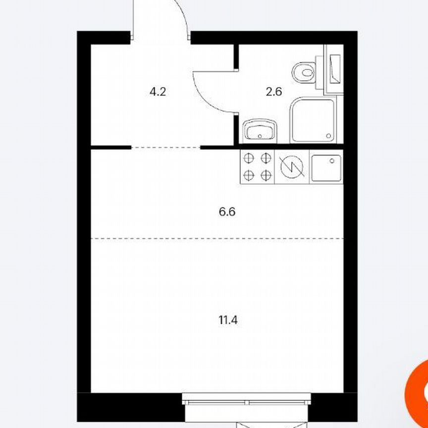 Квартира-студия, 24,8 м², 7/12 эт.