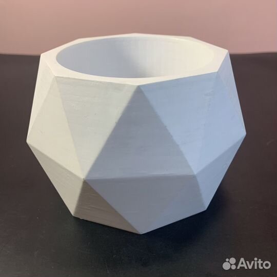 Силиконовая форма кашпо многогранный шар молд
