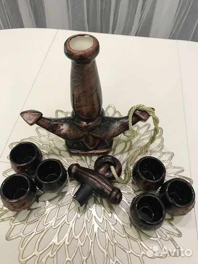 Графин и стопки, подарочный набор, керамика